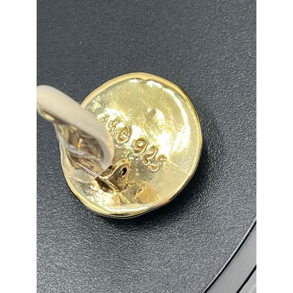 Simon Sebbag SSD 925 Vintage Hammered Round Gold Tone Clip on Earrings - Picture 6 of 9